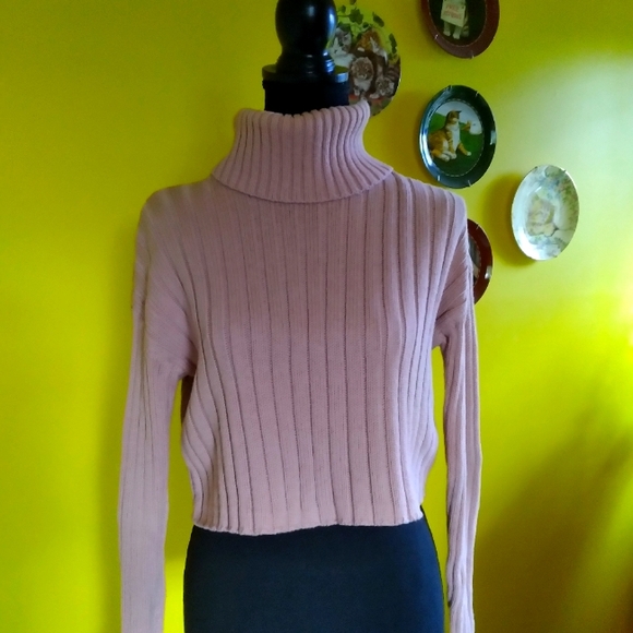 Forever 21 Sweaters - 💎🎁 Forever 21 Pale Mauve Crop Knit Sweater 🎄 Sz S